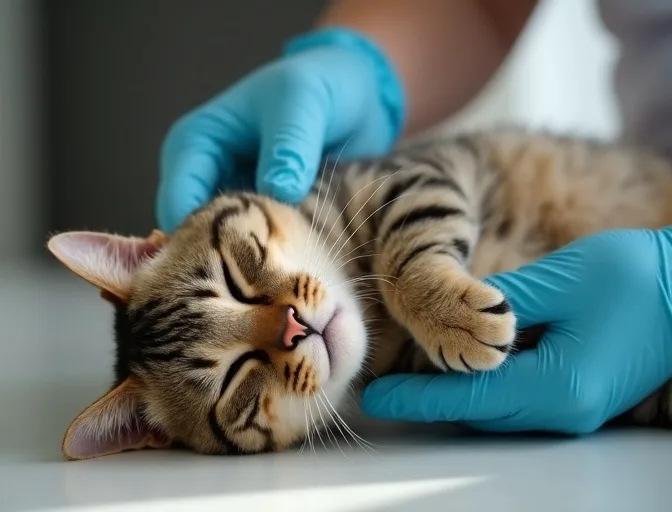 Specialist carefully handling a deceased cat with dignity in Delacombe